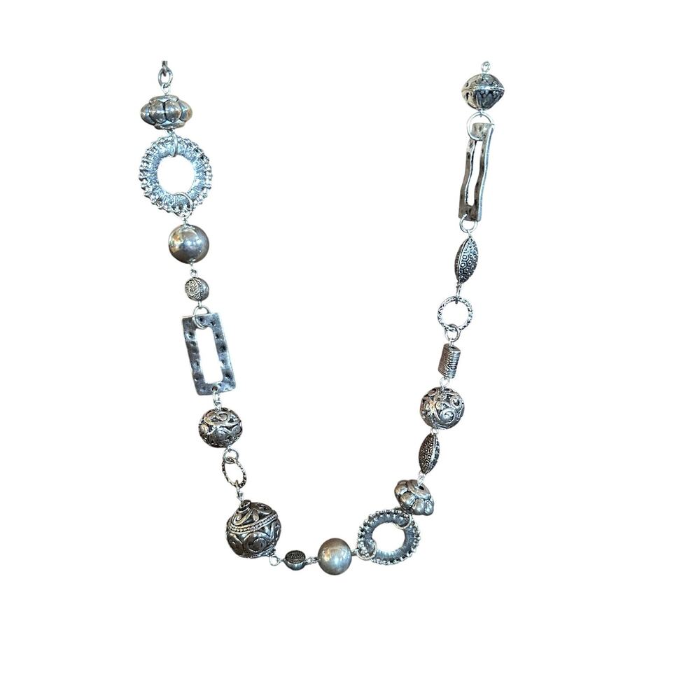 Vintage Y2K Chunky Silver Chain Statement Necklace